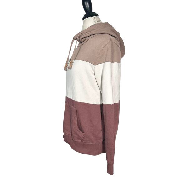 Tentree | Women | TreeFleece Banshee Neutral Color Block Organic Hoodie | Medium - Picture 4 of 13